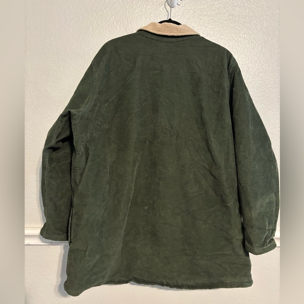 Wrangler Women’s Corduroy Sherpa Lined Field Jacket Shacket Green SZ XL - Picture 3 of 5